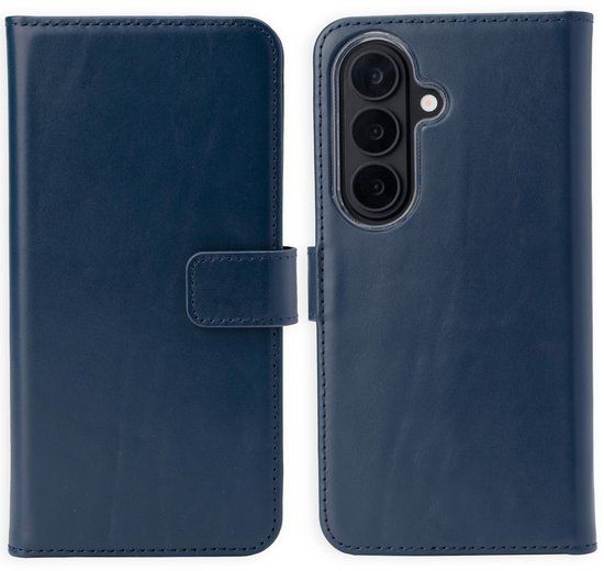 Selencia Echt Leren Bookcase voor de Samsung Galaxy S26 Plus - Donkerblauw