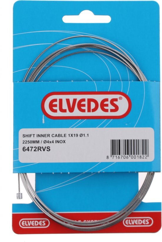 Elvedes derailleur-binnenkabel 1 1 mm zilver 2250 mm