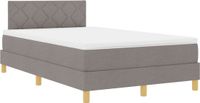 vidaXL Boxspringbed met kussen en hoofdeinde Taupe 120 x 200 cm Stof