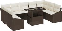 vidaXL Tuinbank Set Bruin en Crème