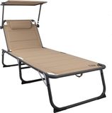 Merkloos Homecall Zonnebed met dak, sneldrogend schuim, XXL, 200 x 70 cm