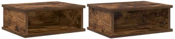 vidaXL Table de chevet 2 pièces chêne fumé 40 x 31 x 15 cm bois travaillé