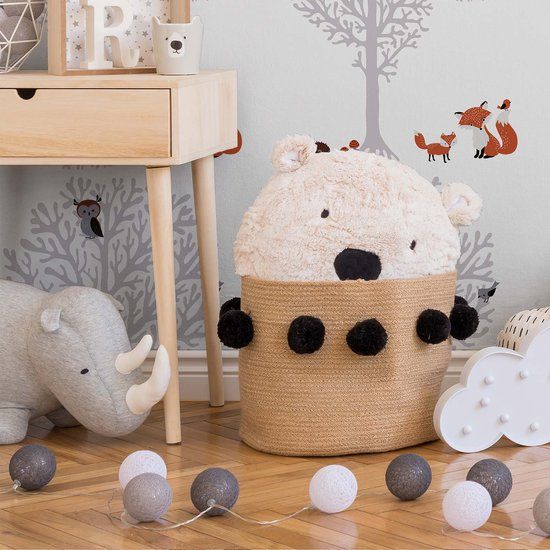 A.S. Création DIEREN IN HET BOS BEHANG | Kinderkamer - bruin grijs wit oranje