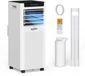 Humhold Climatiseur mobile 9000 BTU - 2,6 kW - Climatiseur, Ventilateur et Déshumidificateur 3-en-1 - Jusqu'à 30 m² - Mode Nuit - Minuterie 24 heures - Kit de calfeutrage de fenêtre inclus - Classe énergétique A