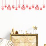 Ambiance Sticker Kerststicker, rode kerstballenslinger - zelfklevende kerststickers - feestdecoratie - 90x90cm