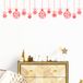 Ambiance Sticker Kerststicker, rode kerstballenslinger - zelfklevende kerststickers - feestdecoratie - 90x90cm