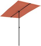 vidaXL Parasol met aluminium paal 2x1,5 m terracottakleurig