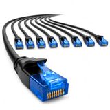 1aTTack.de 660196 Cat6 Cat.6-kabel Cat-netwerkkabel 3,0 m - Slanke patchkabel (kleine diameter - zeer flexibel) 1000 Mbit/s - 10 stuks - zwart