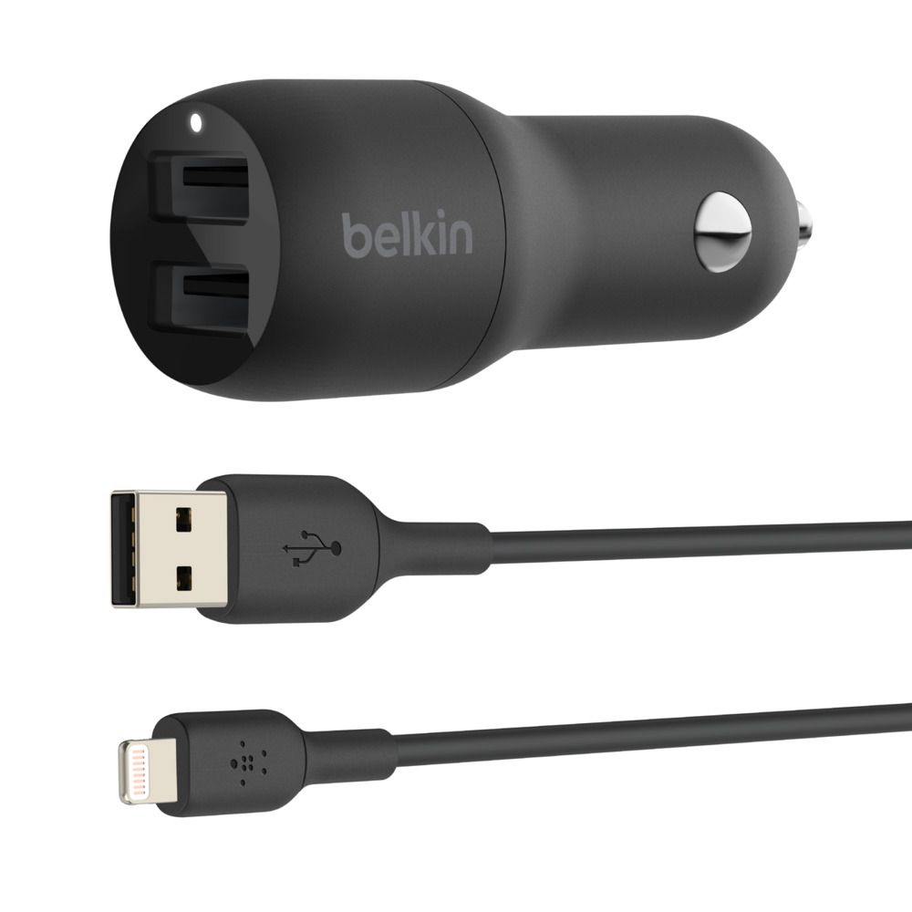 Belkin Boost Charge - Autolader - 24W - 2x USB - Zwart
