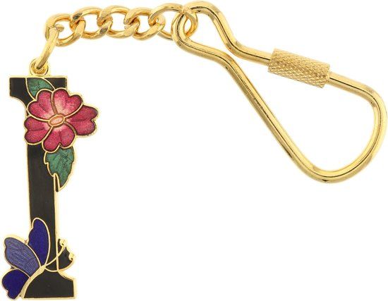 Behave® Sleutelhanger letter I Zwart 4 cm - Unisex