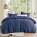 Comfort Spaces Navy Cal King Size Dekbedset - 3-delige Pintuck geplooide beddengoedset, alle seizoenen lichtgewicht, extra zachtheid voorgewassen microvezel bedset, Shams