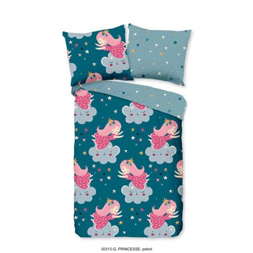 Good Morning Peuter Dekbedovertrek - Katoen - Blauw - 120x150 cm