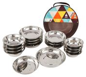22-delige RVS Camping Set met Tafelgerei