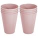 Hega Hogar Verres à boire incassables - set 8x pièces - plastique - rose clair - 430 ml - camping/extérieur/enfants - verres à limonade