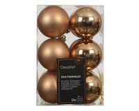 Decoris Kerstballen kunststof d6 cm brandy 12 st