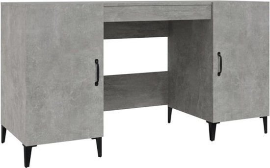 vidaXL Bureau 140x50x75 cm bewerkt hout betongrijs