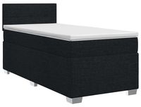 vidaXL Boxspringbed met matras, hoofdeinde, zwart, 90 x 200 cm, stof