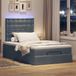 Prolenta Maison Exclusive - Ottoman bedframe met matrassen, donkergrijs, 120x190 cm, fluweel
