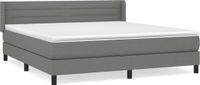 vidaXL Boxspring met matras stof donkergrijs 160x200 cm