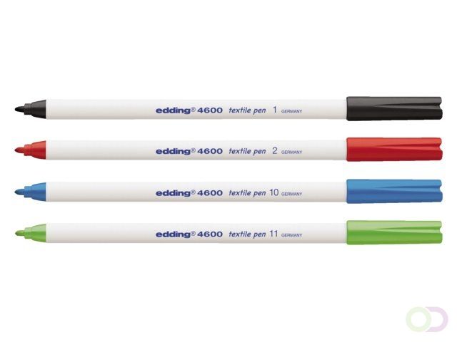 Edding Viltstift 4600 textiel rond zwart 1mm