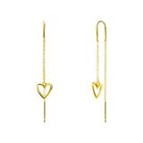 Lucardi Dames Zilveren goldplated oorhangers hart - Oorbellen - 925 Zilver - Goud