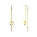 Lucardi Dames Zilveren goldplated oorhangers hart - Oorbellen - 925 Zilver - Goud