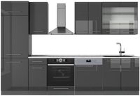 Vicco Fame-Line Complete keukeneenheid – 300 cm, WB Marmer Antraciet Hoogglans