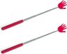 Gerimport Gerim - Stevige handjes ruggenkrabber - 2x stuks - uitschuifbaar tot 65cm - rood