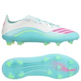 adidas F50 Messi Pro Fg Aurora Radiante - Blanc/rose/turquoise - Herbe Naturelle (Fg), pointure 44⅔