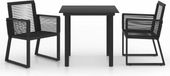 vidaXL 3-delige Tuinset PVC-rattan Zwart Vierkant 80x80x74cm