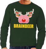 Braindeer Pull de Noël Moche / Pull Vert pour Hommes - Taille L