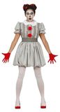 FIESTAS GUIRCA Clownskostuum, grijze jurk voor dames, volwassenen, maat S, 36-38