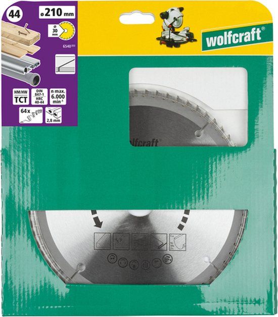 wolfcraft Cirkelzaagblad voor accu-handcirkelzagen, serie lila, Ø 85 mm - 6340000