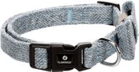 Hond Flamingo Hond Halsband met strik Nelson Blauw S 30-45cm 15mm