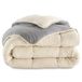 IDMarket Zoe Dekbed, fleece, tweezijdig, grijs en crème, 400 g, 220 x 240 cm