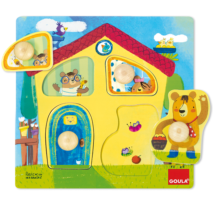 Goula Puzzle Casa Familia Osos - 53461 - Hout - Unisex