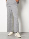 Apricot Waffle Knit Wide Leg Trousers Grey