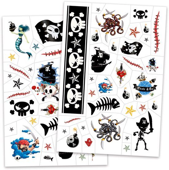 Djeco - Huidvriendelijke tattoos Pirates / Piraten - dermatologisch getest