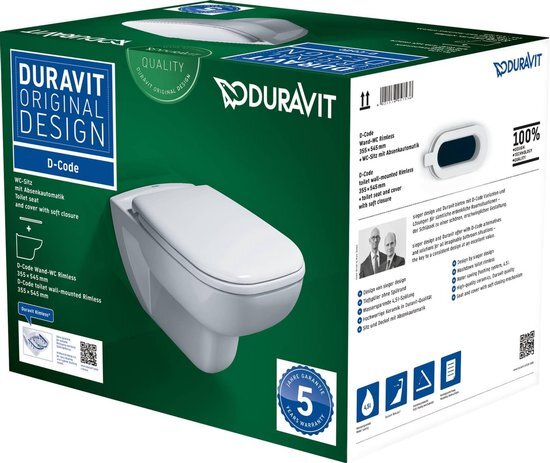 Duravit D-Code Toilet set wall mounted Rimless