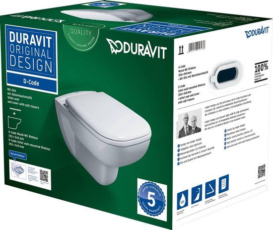 Duravit D-Code Toilet Set Wall Mounted Rimless - 4053424326672
