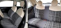 Complete CORA Complete serie aangepaste stoelhoezen Fiat 500 07> Schots grijs