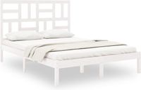 vidaXL Bedframe massief hout wit 160x200 cm