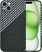 Techsuit Hoesje geschikt voor Apple iPhone 15 Plus - Carbonite FiberShell Carbon Back Cover - Wit/Zwart