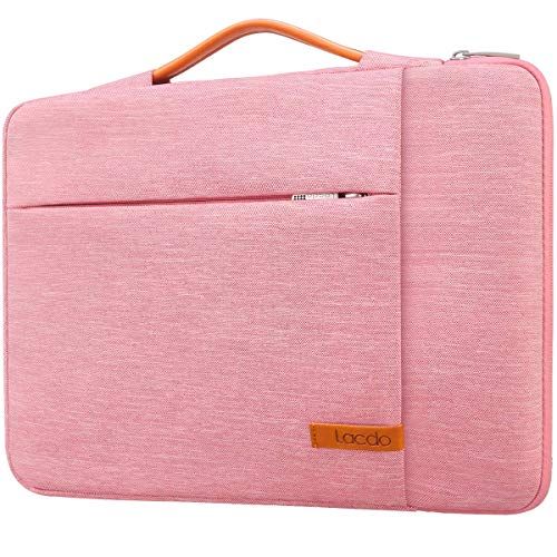 Lacdo 15,6 inch 360° laptop sleeve tas voor 15,6" Lenovo Ideapad/ ThinkPad, 15,6" ASUS VivoBook/ ZenBook, 15,6" Acer Aspire 5 3 / Chromebook 15, Dell Inspiron 15, 15,6" HP Envy, Perzik