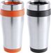 Makito Western Europe Tasses isothermes/thermos bekers voor koffie - 2x stuks - Inox - noir et orange - 450 ml
