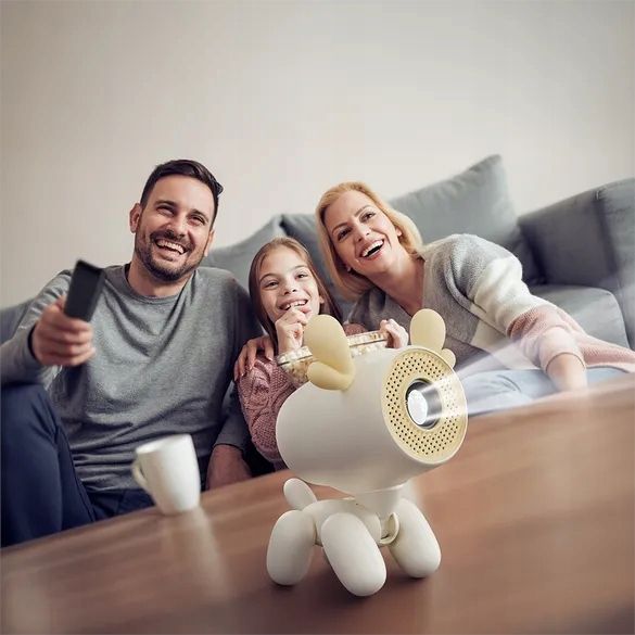 Kiano Alpha Kid Beamer voor kinderen, HD 1280 × 720, Android 13, 200 ANSI lumen, 120-150 inch, wifi en bluetooth, leerprojector met oudercontrole, wit