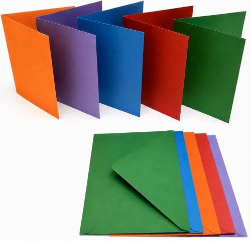 Craft UK 281 C6 kaart en envelop verpakking van 50 - Mixed Bright, Felle kleuren