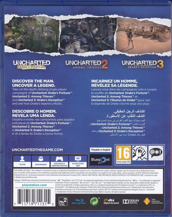 Sony Uncharted The Nathan Drake Collection - PlayStation Hits - EN FR PT AR PS4