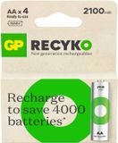 GP Batteries ReCyko Pro GPRCK210AA112C4 AA Nikkel-Metaalhydride (NiMH) Oplaadbare Batterijen - 4 Stuks