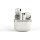 ELVANZA Draadloze Bluetooth-oortjes, in-ear oortjes, sportoortjes, afwerking in leerlook, Bluetooth 5.3, automatisch koppelen, aanraakbediening, wit